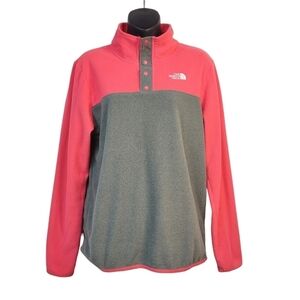 The North Face Youth/Junior Pink Gray Fleece Pullover Sweatshirt Size XL